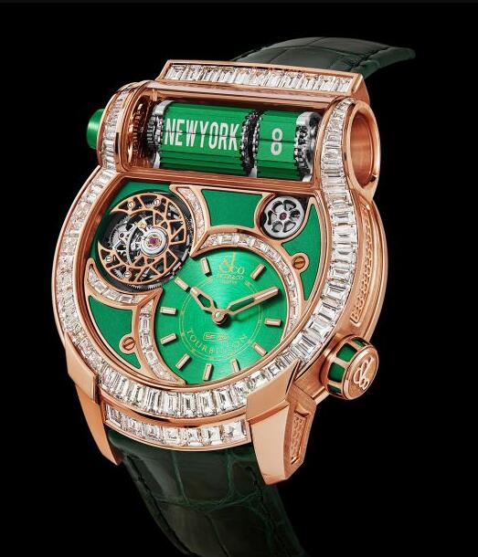 Jacob & Co. EPIC SF24 TOURBILLON BAGUETTE GREEN DIAL Watch Replica ES802.40.BD.AC.ABALA Jacob and Co Watch Price